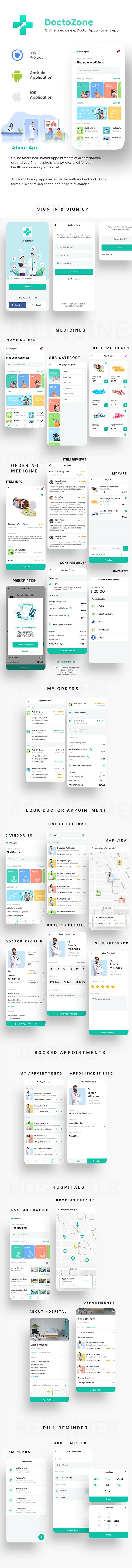 Nearby Doctor App| Online Medicine | Doctor Appointment Booking App |Android + iOS Template| IONIC 5 - 6