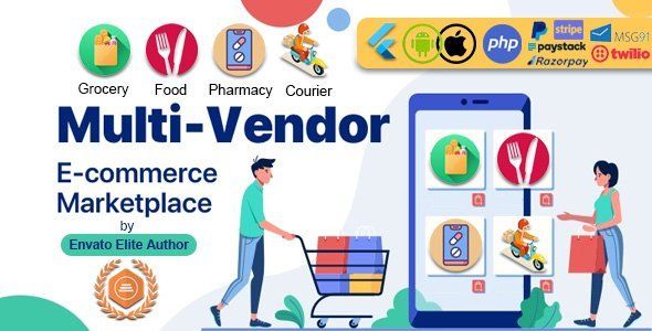 GoMarket | Food, Grocery, Pharmacy & Courier Delivery App | Multi-Vendor Marketplace Flutter Food &amp; Goods Delivery Mobile App template