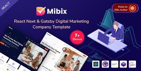 Mibix - Gatsby & NextJS Startup Template   Mobile App template