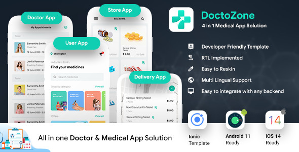 Nearby Doctor App| Online Medicine | Doctor Appointment Booking App |Android + iOS Template| IONIC 5 Ionic  Mobile App template