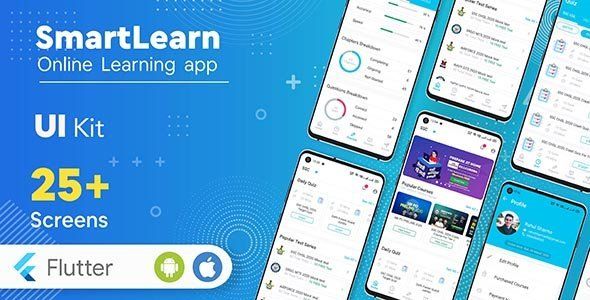 SmartLearn - Online Learning app | Exam Preparation app | UI Kit Flutter Books, Courses &amp; Learning Mobile Uikit