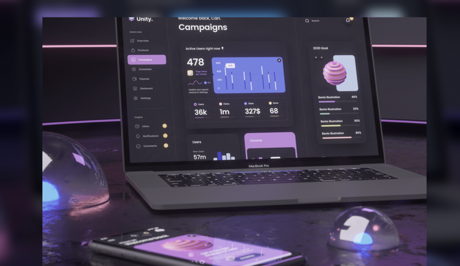 Dashboard Neon Mockups