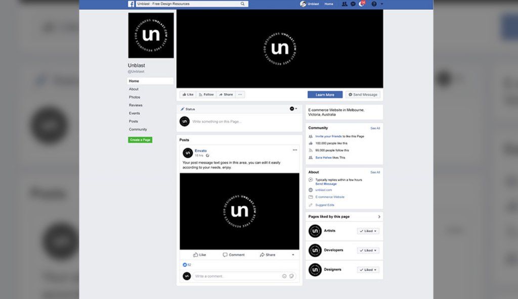 Facebook Page Branding Mockup