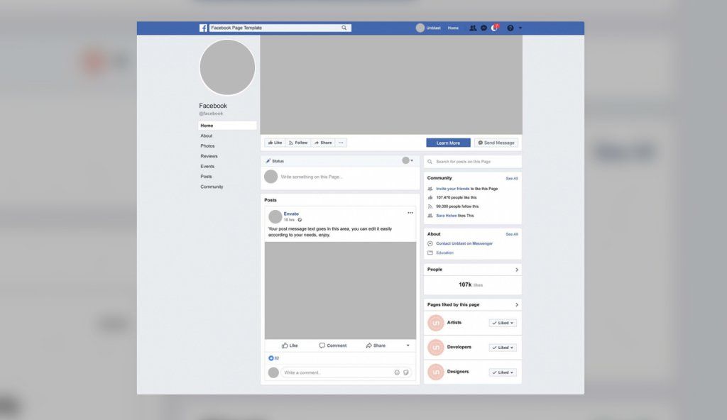 Facebook mockup