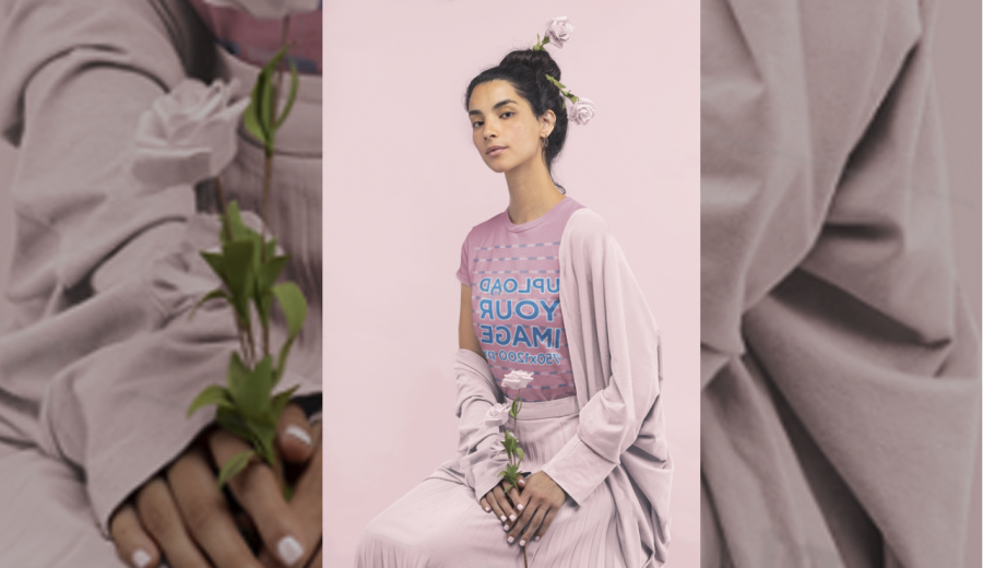 t-shit on girl mockup 