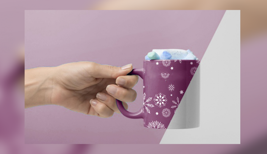 Close-up hand holding mug Free Psd
