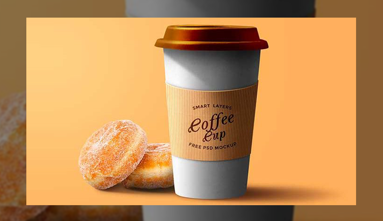 Free Paper Coffee Cup PSD Mockup Template    