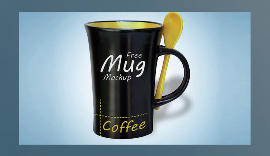Free Black Coffeee Mug PSD Mock-up