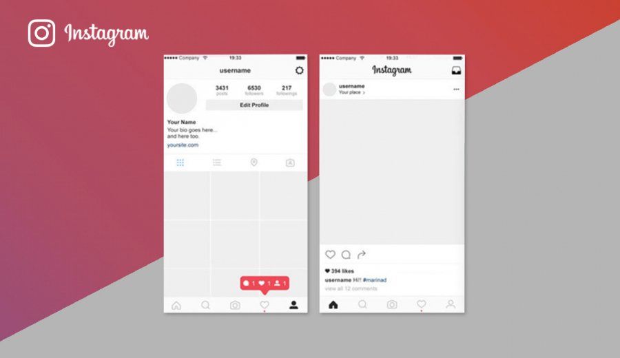 FREE Instagram Feed and Profile PSD UI template