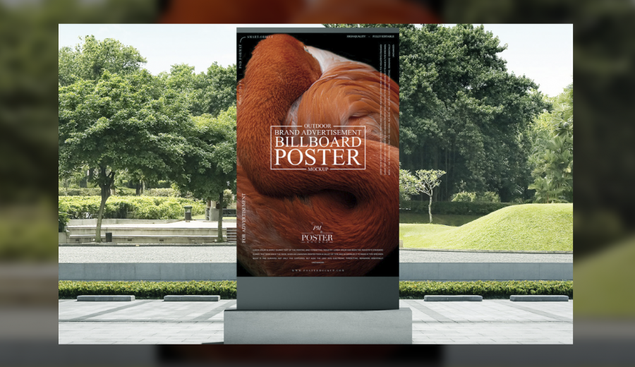 Outdoor Advertisement Billboard Poster Mockup