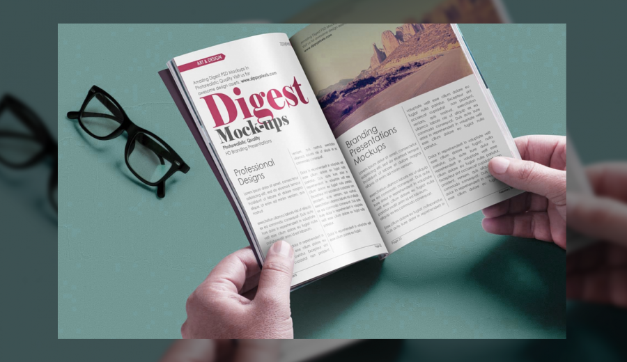 Magazine in Hands Mockup