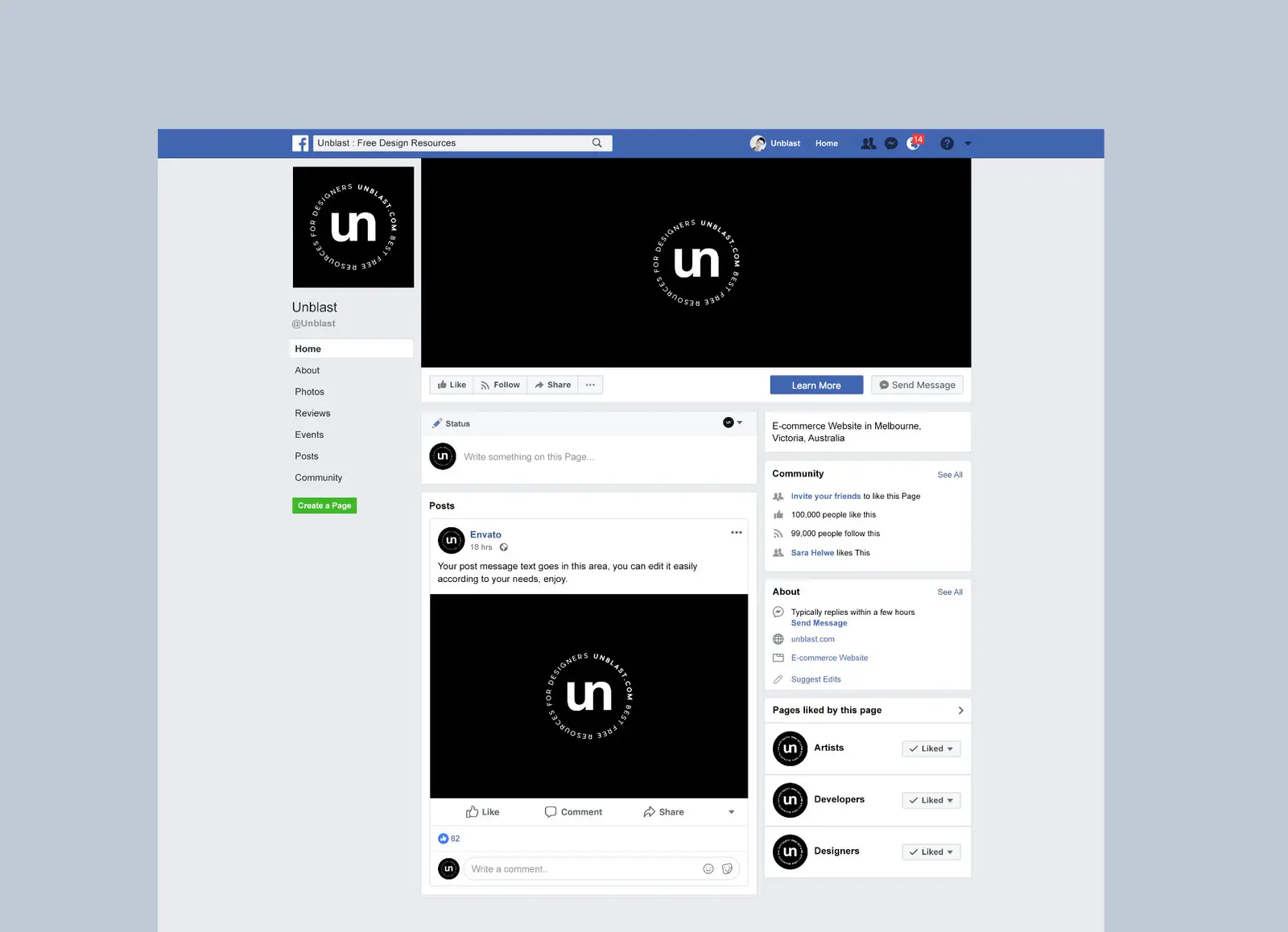 Facebook Page Branding Mockup    