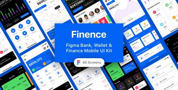 Finence - Figma Bank, Wallet & Finance Mobile UI Kit  Finance &amp; Banking Design Uikit