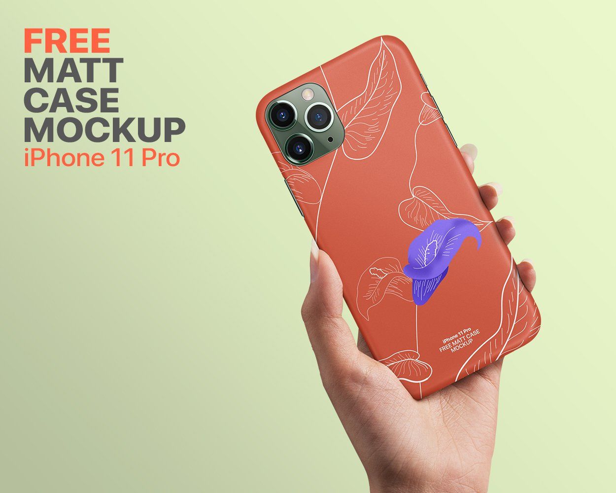 Free iPhone 11 Pro Matt Case Mockup    