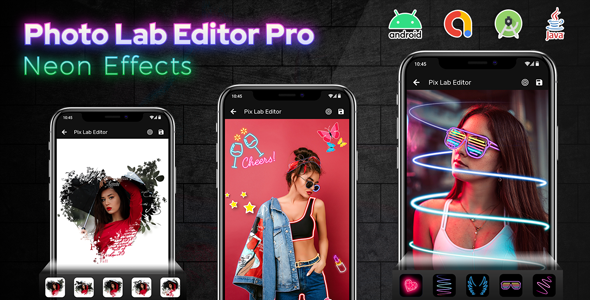Photo Lab Editor Pro - Neon Effects - Photo Editor Android Utilities Mobile App template
