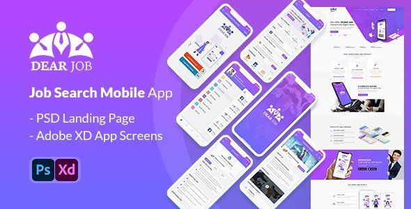 Dearjob - Adobe XD mobile application   Design 