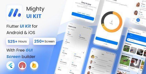MightyUIKit - Flutter 2.0 UI Kit with Screen Builder Flutter  Mobile Uikit