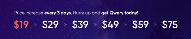 Pricing for Qwery multipurpose theme