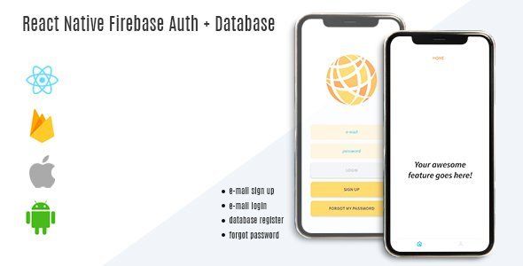 React Native Firebase Auth Database React native Developer Tools Mobile App template
