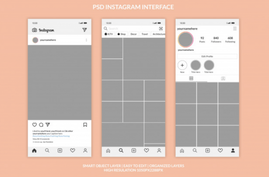 Instagram interface template