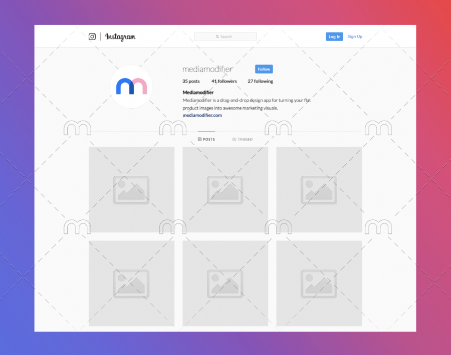Instagram Profile Mockup (Desktop) 