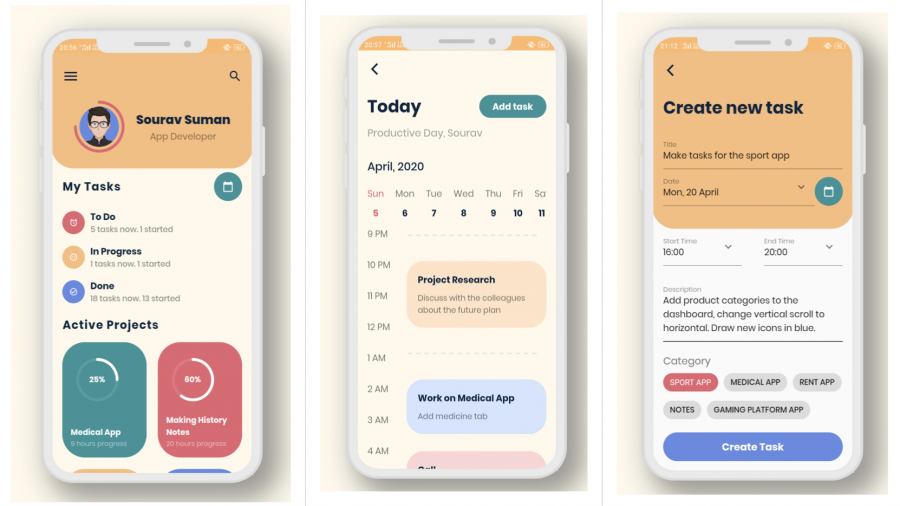 Flutter Task Planner App Design