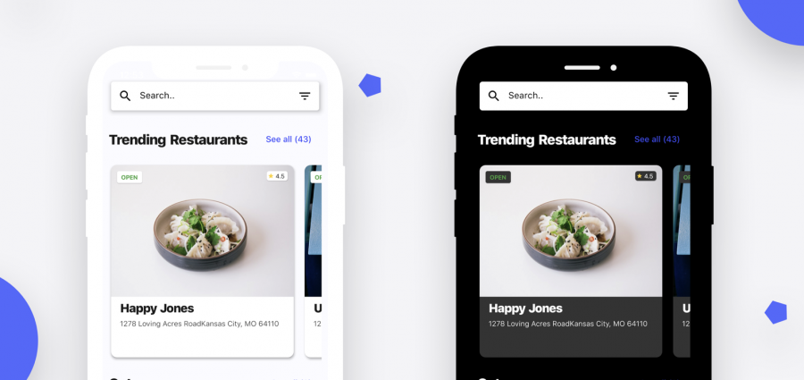 Flutter representation of a Restaurant app UI