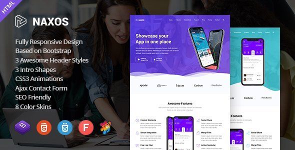 Naxos - App Landing Page Template  Ecommerce Design App template