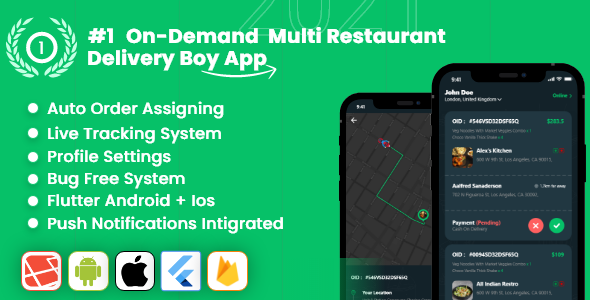 Delivery App - Multiple Restaurants Food Ordering Flutter App Mealup Flutter Food &amp; Goods Delivery Mobile App template