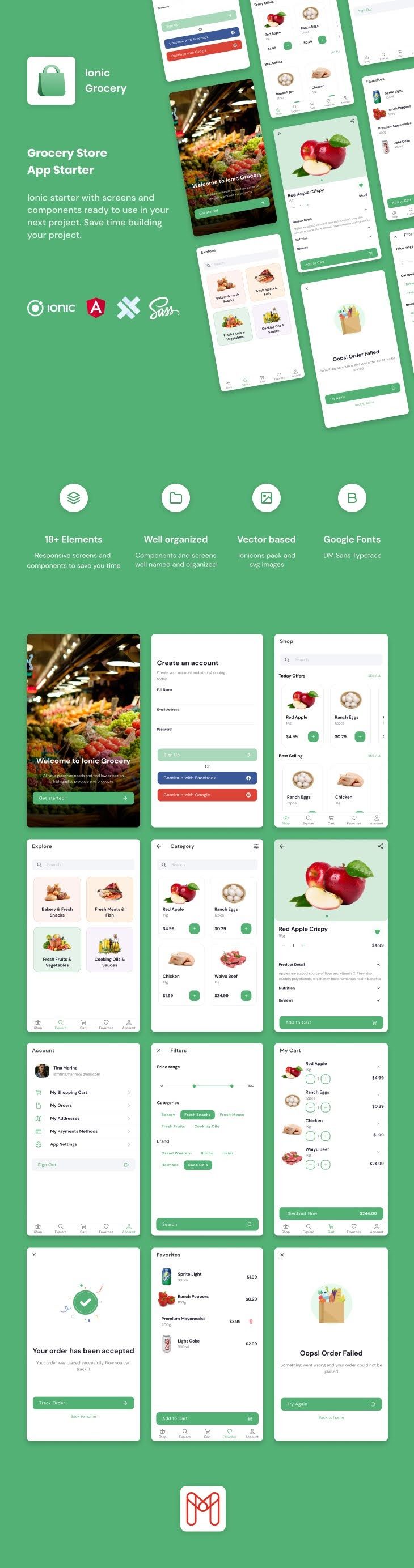 Ionic Grocery | Ionic 5 | Angular | UI Theme | Template App | Starter App & Components - 1