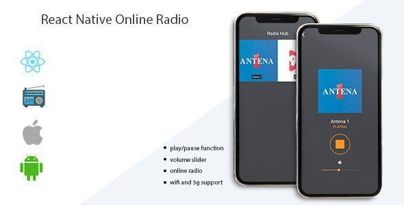 React Native Online Radio React native Music &amp; Video streaming Mobile App template