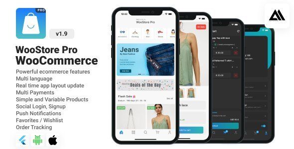 WooStore Pro WooCommerce - Full Flutter E-commerce App Flutter Ecommerce Mobile App template