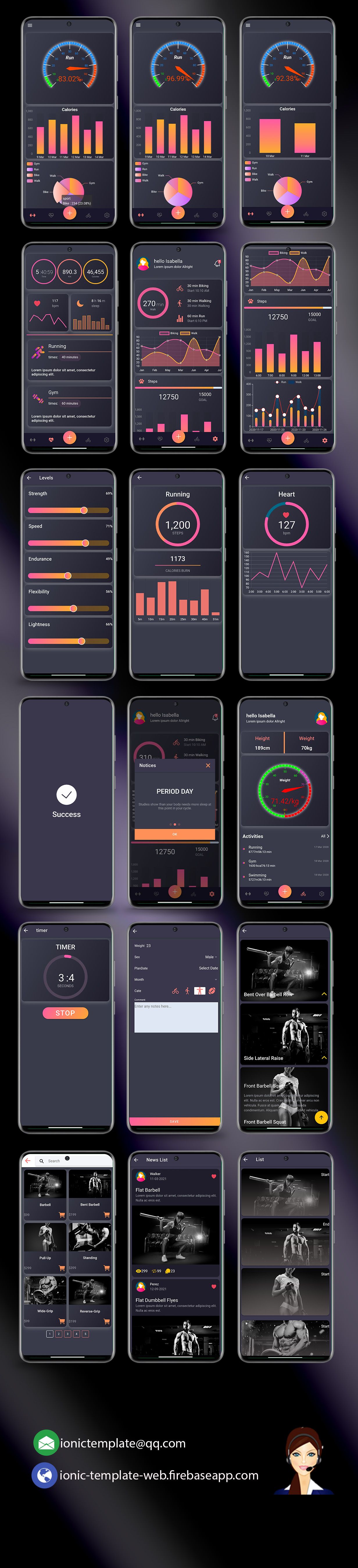 Ionic 6/ Angular 12 Fitness  Template/Full App | Starter App