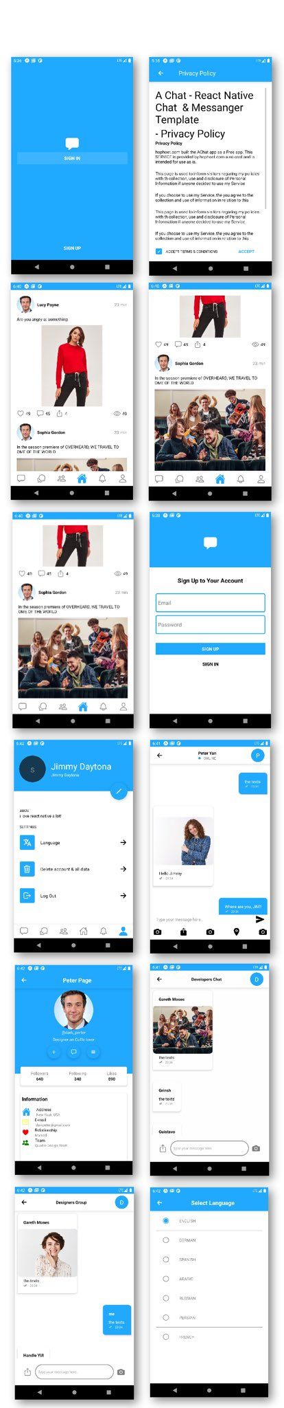 React-native Social Networe UI KIt (YoChat)  Social &amp; Dating Mobile Uikit