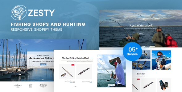 ZestyFish - Fishing Shop Responsive Shopify Theme  Ecommerce Design 