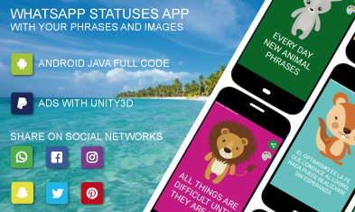 WhatsApp Statuses application with your phrases and images  Developer Tools Mobile App template