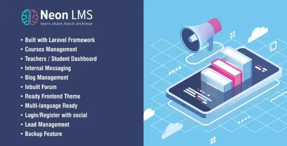 NeonLMS - Learning Management System PHP Laravel Script with Zoom API Integration Android Books, Courses &amp; Learning Mobile App template