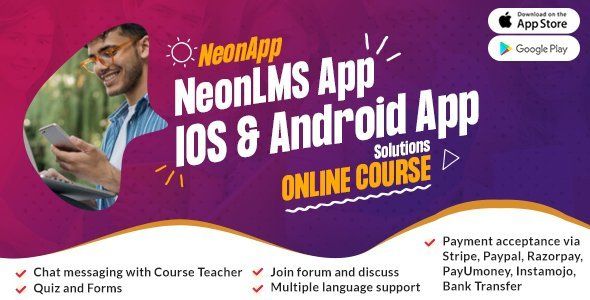 NeonLMS Mobile App - React Native Android &amp; iOS App React native Books, Courses &amp; Learning Mobile App template