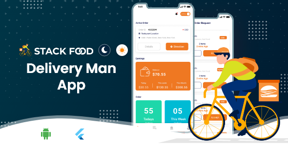 StackFood Multi Restaurant - Food Ordering Delivery Man App V2.2 Flutter Food &amp; Goods Delivery Mobile App template
