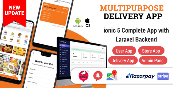 Food Delivery App - Complete SAAS App with Laravel backend (ionic 5) Ionic Food &amp; Goods Delivery Mobile App template
