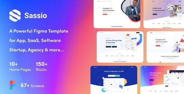 Sassio - App, SaaS, Software, Startup, Agency Figma Template   Design App template