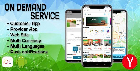 On Demand Service Solution | 4 Apps | Customer+Provider+Admin Panel+WebSite | Flutter (iOS+Android) Ionic Travel Booking &amp; Rent Mobile App template