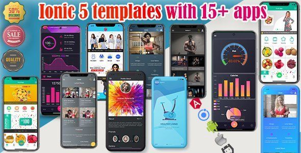 ionic 5/6 themes bundles / ionic 5 templates with 15+ apps Ionic  Mobile Boilerplate