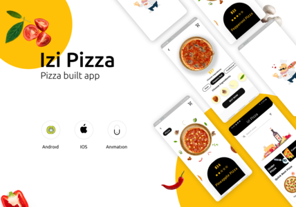 Flutter izi Pizza hot pizza animation with beautiful ui design    