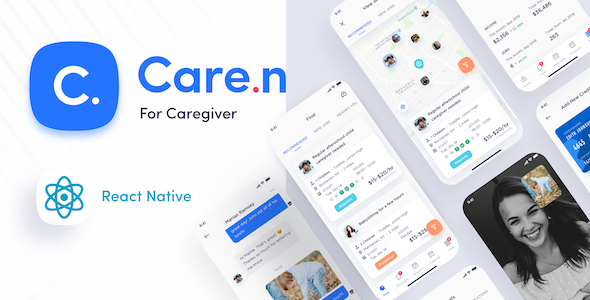 Caren For Caregiver React Native App Template React native  Mobile App template