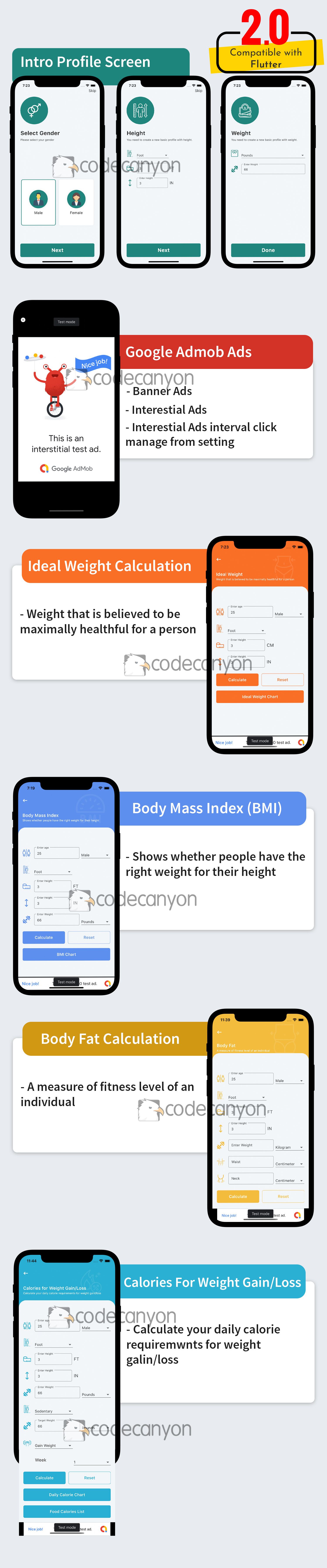 Flutter Health Calculation with Admob ready to publish - 6
