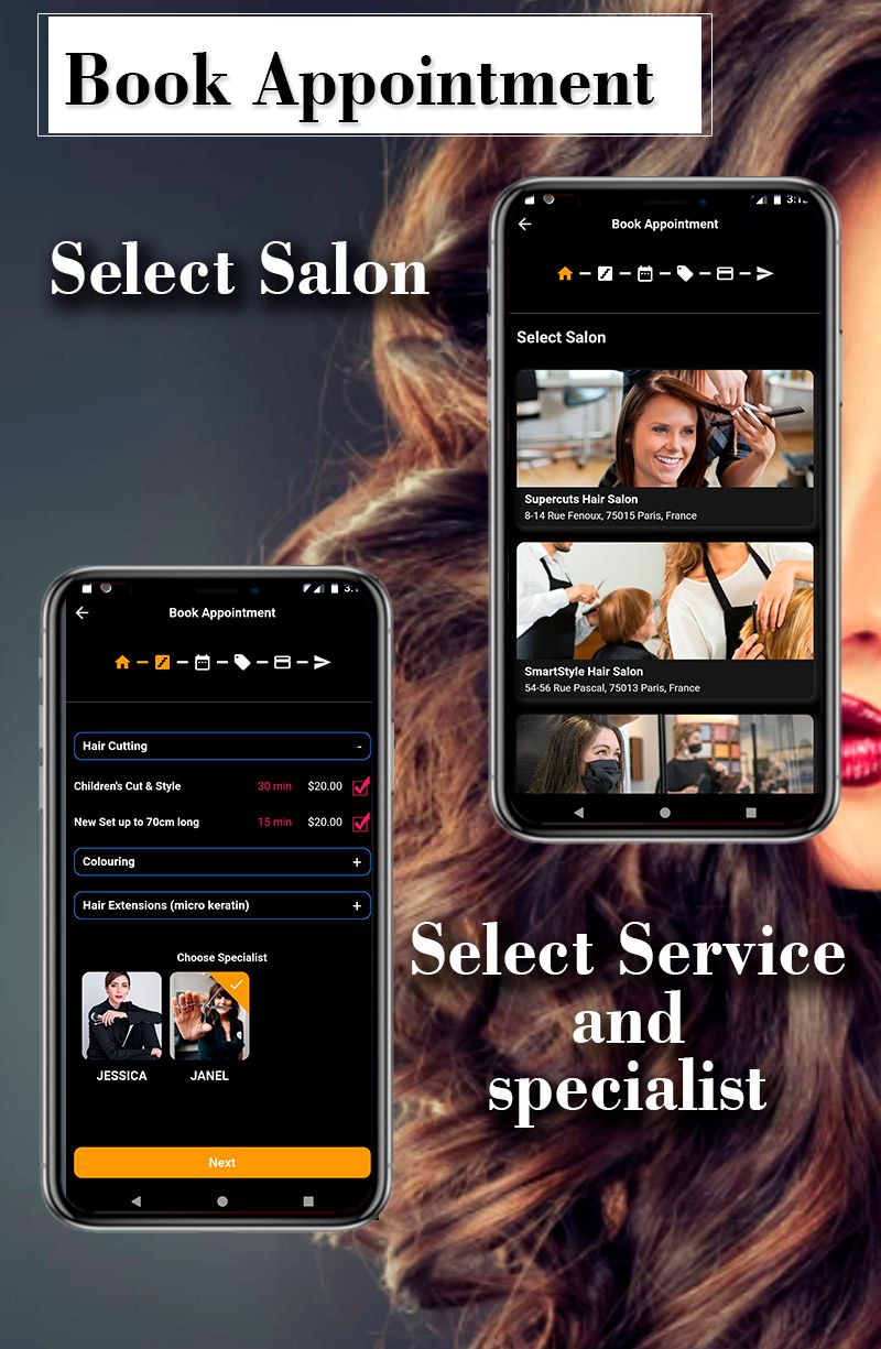 Multiple Barbershops, Salons Booking App - Full Flutter Application with Admin Panel (Android+iOS) - 10