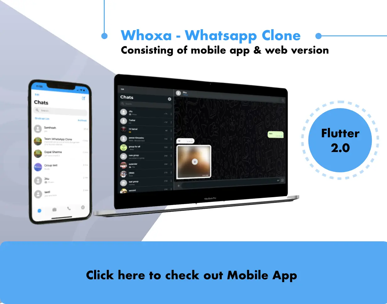 Whoxa Web - Whatsapp Chat Web App | Whatsapp web | Whatsapp web app with Admin Panel - 1