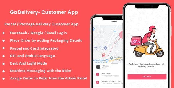 GoDelivery IOS - Delivery Software for Managing Your Local Deliveries - Customer App Flutter Food &amp; Goods Delivery Mobile App template