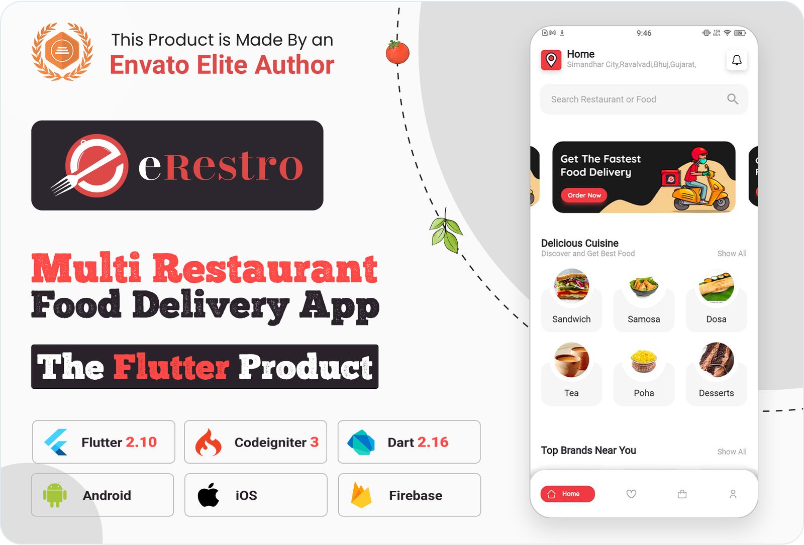 eRestro - Flutter Multi Restaurant & Vendor Marketplace - Food Ordering App for Hyperlocal Business - 4